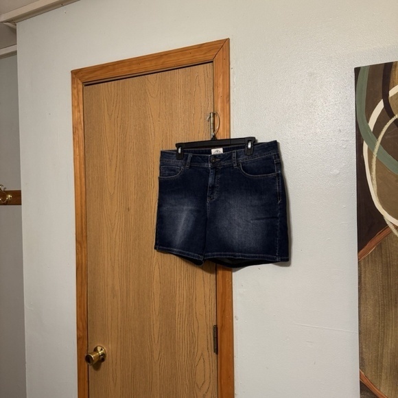 St. John's Bay Pants - St. John's Bay Size 12 Dark Wash Mid-Rise Denim Shorts - EUC
